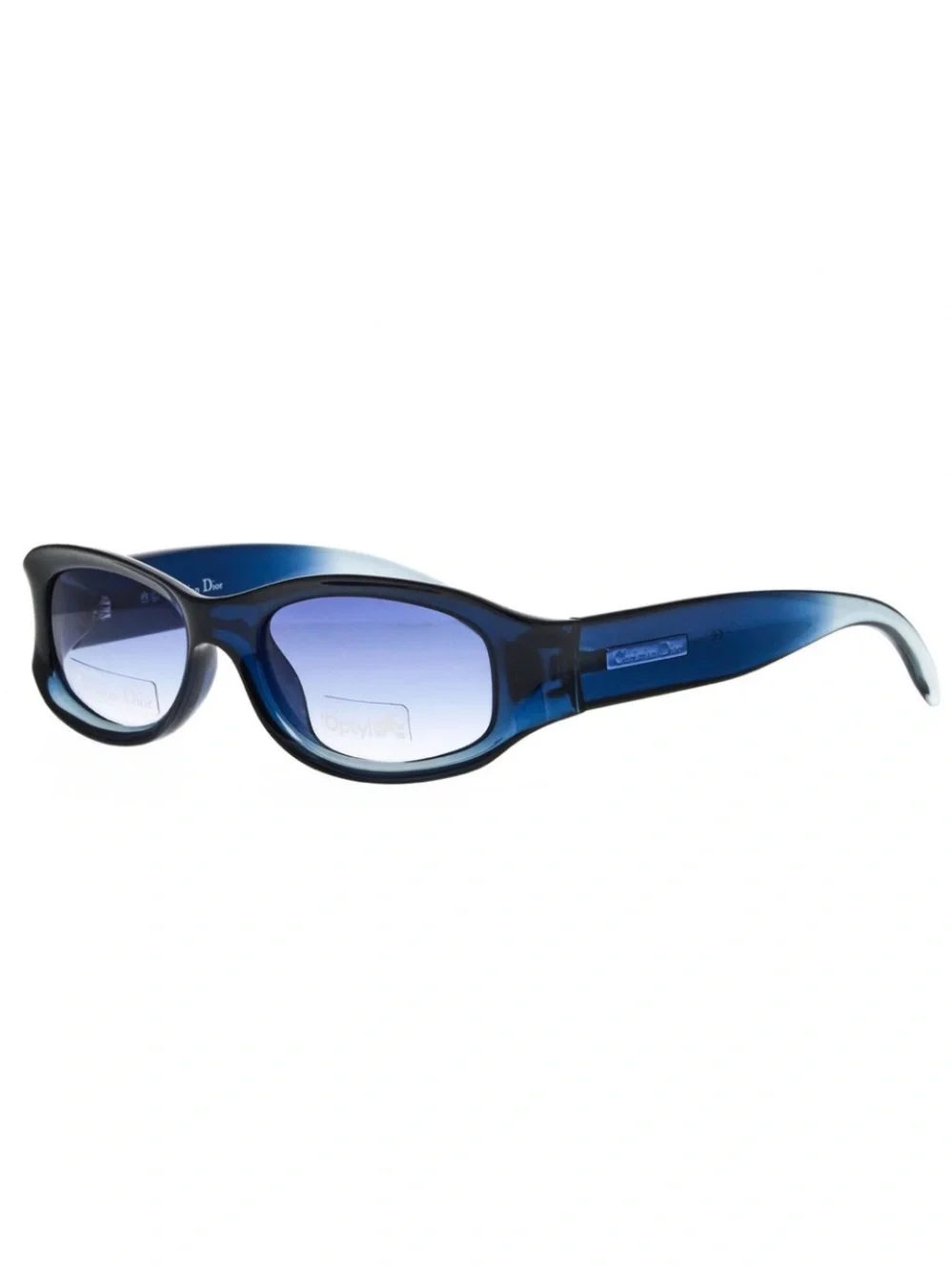 Vtg Christian Dior Chrystel 54Z Blue Gradient Sunglasses Y2K Deadstock Full Set